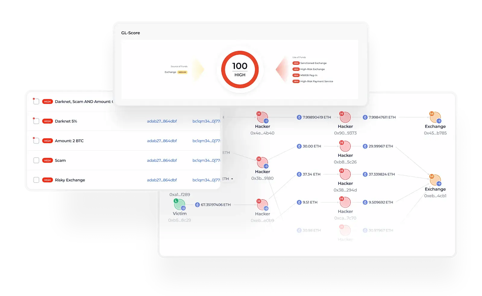 Blockchain transaction graph visualization interface